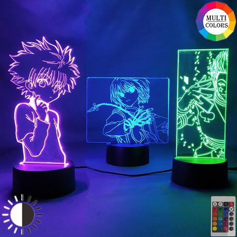 Anime Hunter x Hunter GON FREECSS Hisoka Killua Zaoldyeck Kurapika Figure Night Light Gift Home Decor Led 3d Manga Figurine Lamp ► Photo 1/6