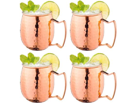 Moscow Mule Copper Mugs Classic Drinking Cup Set Home, Kitchen, Bar Drinkware Helps Keep Drinks Colder ► Photo 1/6