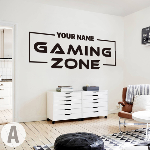 Custom Name Gaming Zone Wall Sticker Personalized Video Game Gamer Xbox Ps Wall Decal Playroom Kids Room Vinyl Home Decor ► Photo 1/1