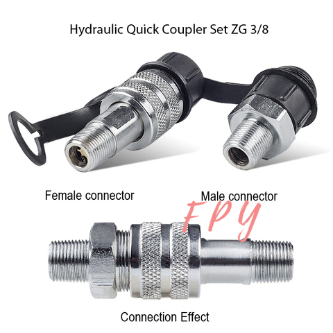 1Pc 3/8'' NPT Hydraulic quick coupler  Hydraulic tools accessories hydraulic quick couplings set zg3/8 ► Photo 1/5