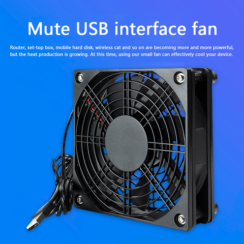 Chassis Cooling Fan Router Set-top Box Silent Mute 5V USB Computer Case Cooler for Household Computer Safety Parts ► Photo 1/6