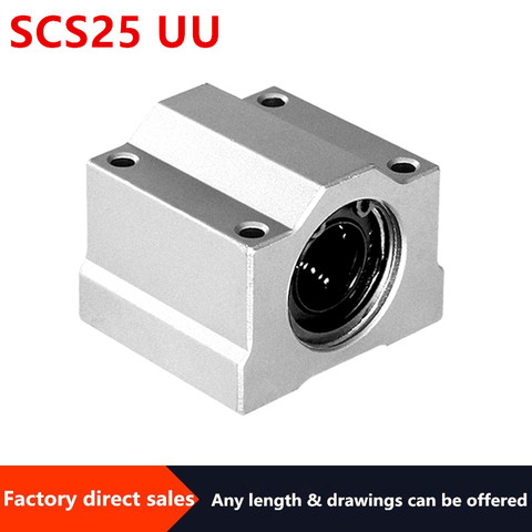 1pc SCS25UU Linear motion ball bearings cnc parts slide block bushing for25mm linear shaft guide rail CNC parts ► Photo 1/4