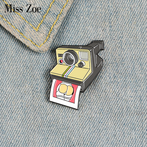 Camera Enamel Pin Custom Photo Picture Brooches for Shirt Lapel Bag Creative Badge Funny Jewelry Gift for Kids Friends ► Photo 1/6