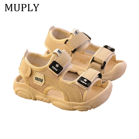 Summer Baby Boys Girls Shoes Kids Beach Sandals for Boys Soft Leather Bottom Non-Slip Closed Toe Safty Shoes Children Shoes ► Photo 1/6