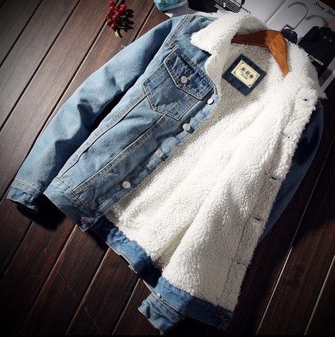 Men Jacket and Coat Trendy Warm Fleece Thick Denim Jacket 2022 Winter Fashion Mens Jean Jacket Outwear Male Cowboy Plus Size 6XL ► Photo 1/5