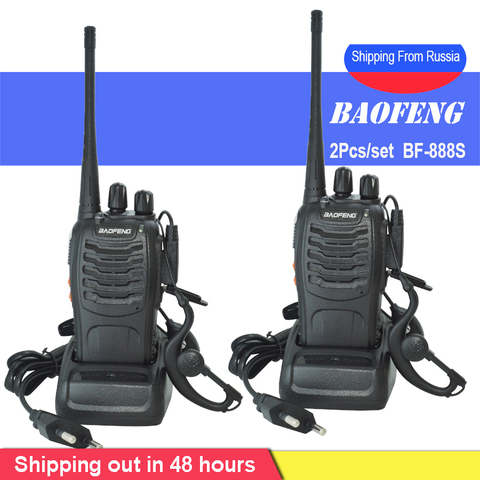 2Pcs/set baofeng BF-888S Walkie Talkie Portable radio station BF888s 5W BF 888S Comunicador Transmitter Transceiver radio set ► Photo 1/6