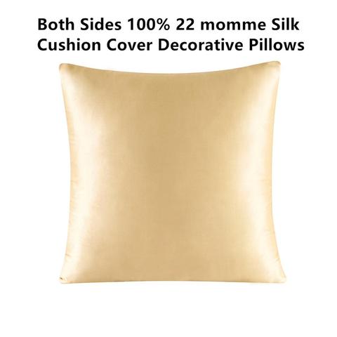 22 momme 100% Silk Cushion Cover Decorative Pillows 45x45cm 70x70cm Pillow Cover Home Decoration Funda Cojin For Living Room ► Photo 1/6