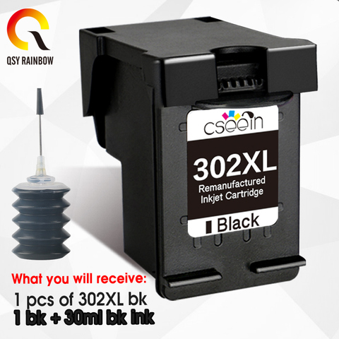 1BK and 30ml reill ink Cartridge Replacement for HP 302 Ink Cartridge Deskjet 2130 printer ► Photo 1/6