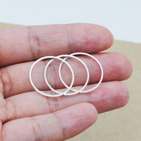 50pcs/Lot Light Silver Color Copper 8-40mm Earring Wires Hoops Pendant Connectors For Diy Jewelry Finding Making Accessories ► Photo 1/6