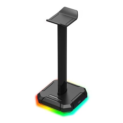 Redragon HA300 Headset Stand USB Hub RGB Backlit Aluminum Bar Non-Slip Solid Rubber Base 4X USB 2.0 Ports for All Headphones ► Photo 1/6