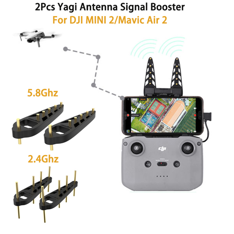 DJI Mini 2 Yagi 2Pcs Antenna 5.8Ghz/2.4 Ghz Remote Controller Signal Booster Range Extender For Mavic Air 2/DJI Mini 2 Drone ► Photo 1/6