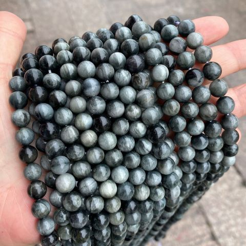 Natural Stone Hawk Eye Stone Beads Round Loose Beads For Jewelry DIY Making Bracelet Necklace Accessories 7.5'' 6 8 10 12mm ► Photo 1/5