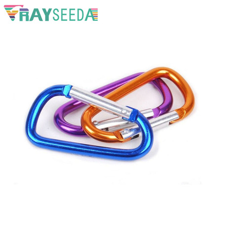 10pcs A Lot Climbing Carabiner D Shape 5# Aluminium Outdoor Camping Carabiners Keychain Hanging Hook Snap Clip For Bags ► Photo 1/6