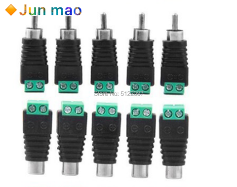 10pcs RCA Terminal Block CAT5 to Camera CCTV Video Balun RCA Female or Male Jack AV Screw Connector ► Photo 1/2