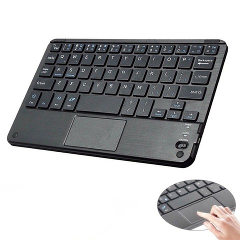 Wireless Keyboard Bluetooth Mini Thin Keyboard with Touchpad Rechargable with USB Cable for PC Smartphon Laptop Fingerboard ► Photo 1/1