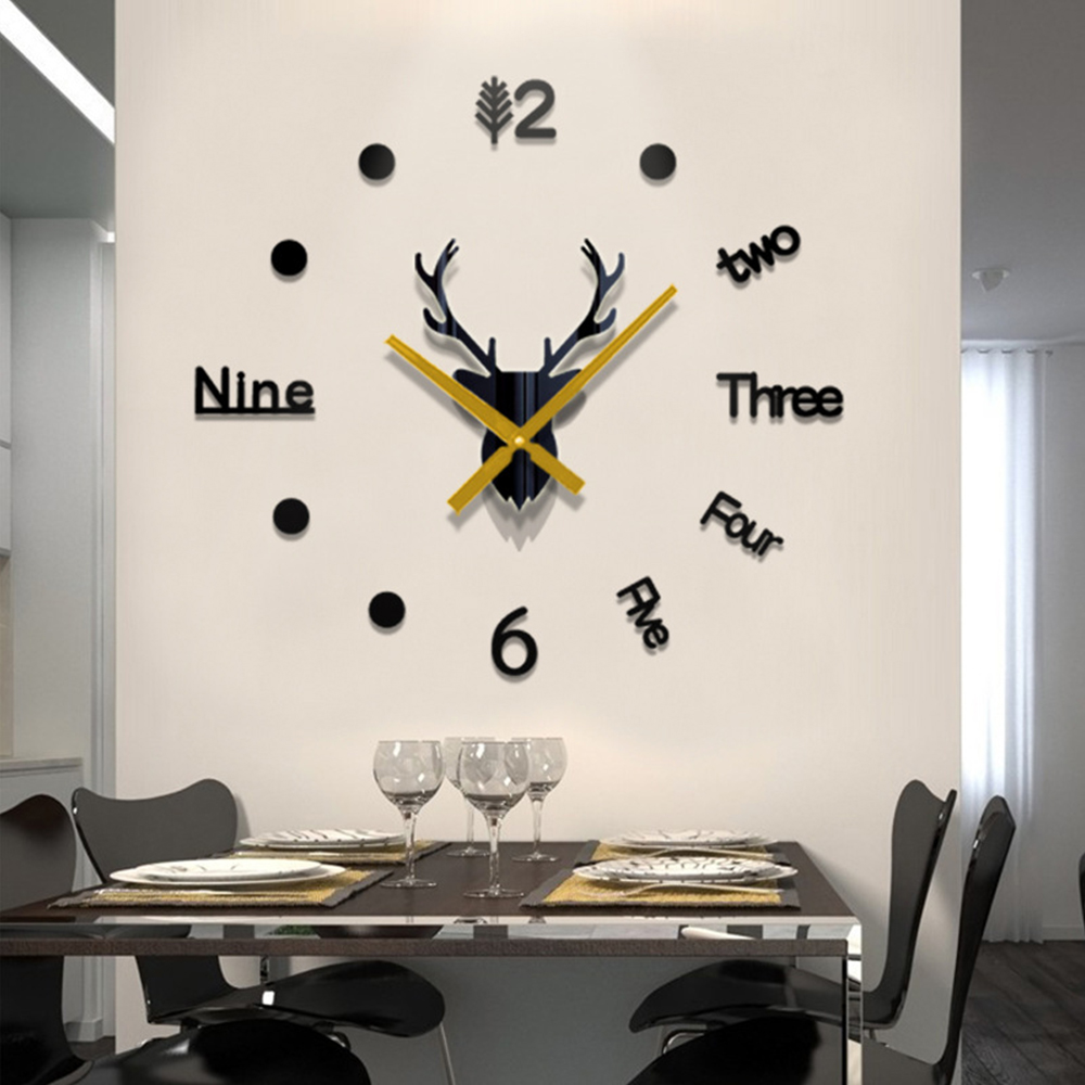 3D Wall Clock Mirror Wall Stickers Creative DIY Wall Clock ~ 