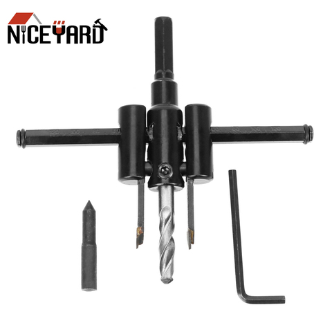 NICEYARD 40-120mm Adjustable Wood Circle Hole Saw Drill Bit Cordless Circle Cutter ► Photo 1/6