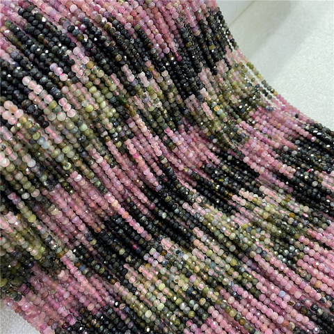 Wholesale Natural Tourmalines Beads Faceted 2x3mm Rondelle Small Tiny Crystal New DIY Beads For Jewelry Making Bracelet Necklace ► Photo 1/6