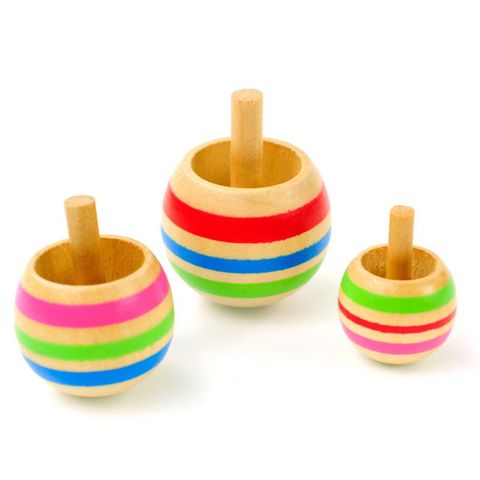 3pcs Wood Flip Over Top Tippie Top Spinning Top Magic Toy Kids Toys Boys Favor Gift ► Photo 1/6