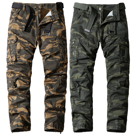 Camouflage Pants Men Pure Cotton Outdoor Military Multi-Pockets Pants Camo Tactical Trousers Army Pants Male Spring Autumn 2022 ► Photo 1/6