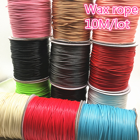 10M Dia 1.0 /1.5mm Waxed Cotton Cord Waxed Thread Cord String Strap Necklace Rope Bead For Jewelry Making DIY Bracelet ► Photo 1/6