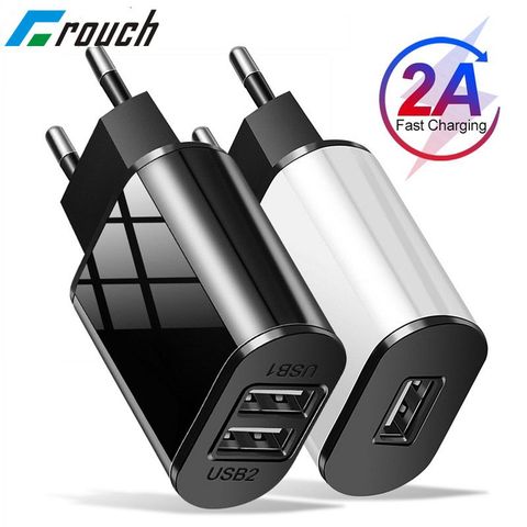 Universal Mobile Phone Charger 5V1A/5V2A USB Travel Charger Portable Wall Charger for iphone samsung Adapter EU Plug Black/White ► Photo 1/6