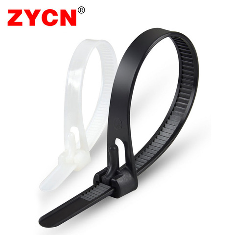 20pcs Plastic Reusable Cable Ties 8*200/250/300/450 Releasable Nylon May Loose Slipknot 8/10/12/18 Inch Recycle High Quality ► Photo 1/6