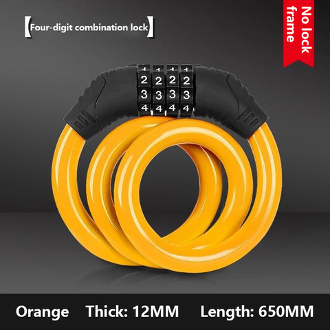 Bike Lock 4 Digit Code Combination Bicycle Lock Bicycle Security Lock Bicycle Equipment MTB Anti-theft Ring Lock TXTB1 ► Photo 1/6