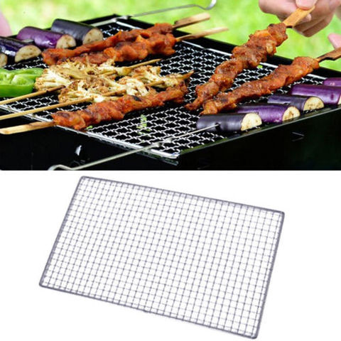 Stainless Steel Grill Net,BBQ Grill Stainless Steel Net Wire Mesh Camping Barbecue Outdoor Picnic Cooking ► Photo 1/6
