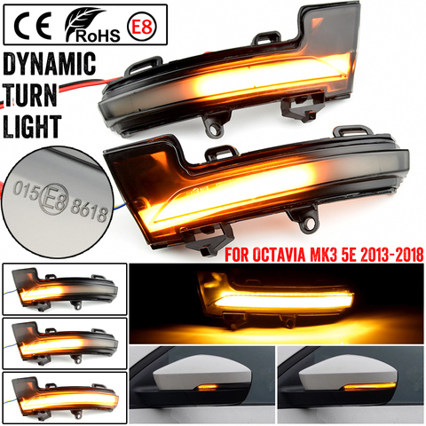 For Skoda Octavia Mk3 A7 5E Dynamic LED Turn Signal Blinker Mirror flasher Light 2014 2015 2016 2017 2022 ► Photo 1/6