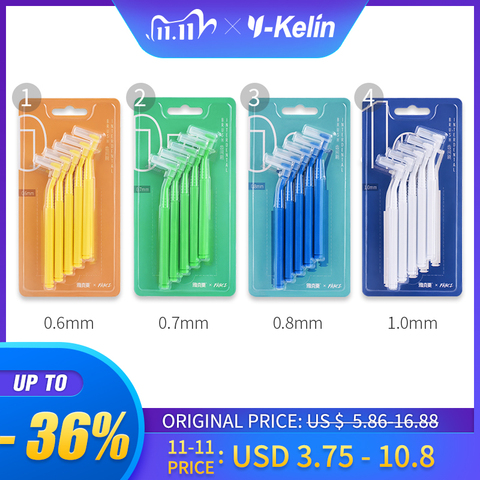 Y-Kelin 10pcs 0.6-1.0 mm Adults Interdental Brush Clean Between Teeth Floss Toothpick Oral Care Tool Dental   Orthodontic ► Photo 1/6
