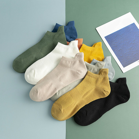 5 Pairs Brand Men Cotton Socks New Style Soft Breathable Solid Colorful Simple Fashion Mens Women Short Ankle Street Unisex Sock ► Photo 1/6