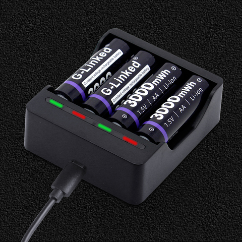 G-Linked 1.5V Battery Charger Li-ion LED Smart Fast Charger for 1.5V AA AAA Lithium Rechargeable Batteries Baterias ► Photo 1/6