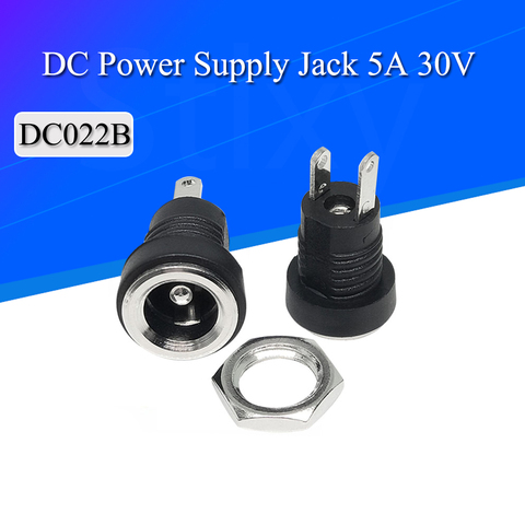 5/10Pcs 5A 30V For DC Power Supply Jack Socket Female Panel Mount Connector 5.5mm 2.1mm Plug Adapter 2 Terminal Types 5.5x2.1 ► Photo 1/3