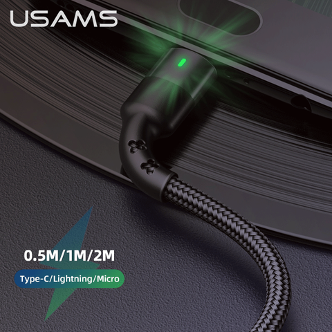 USAMS Type C Cable 2A Fast Charge USB C Cable for Xiaomi Samsung  LG Tablet Android Mobile Phone USB Type C Charging Data Cable ► Photo 1/6