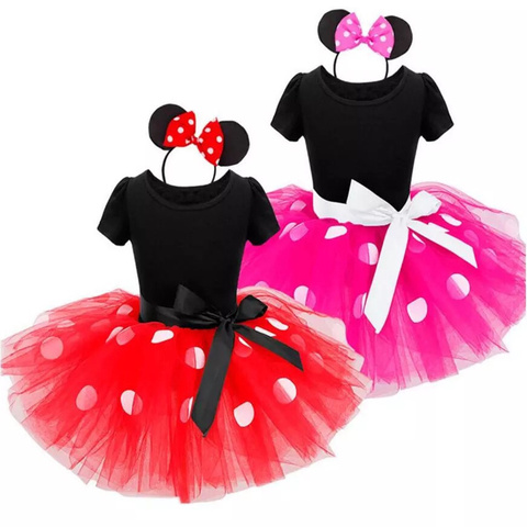 Fancy Baby Girls Clothes Mouse Dress Christmas Costume New Year Carnival Polka Dot Santa Dresses For Girls Holiday Party ► Photo 1/5