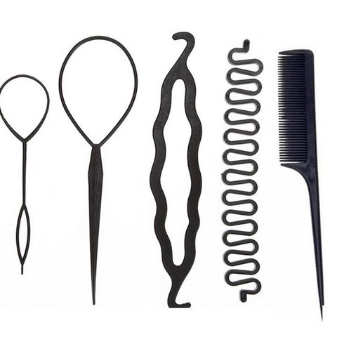 5Pcs Women Magic Pull Hair Hook Needle Stick Fishtail Coil Comb Hair Braiding Twist Curler DIY Hairstyling Tools ► Photo 1/6