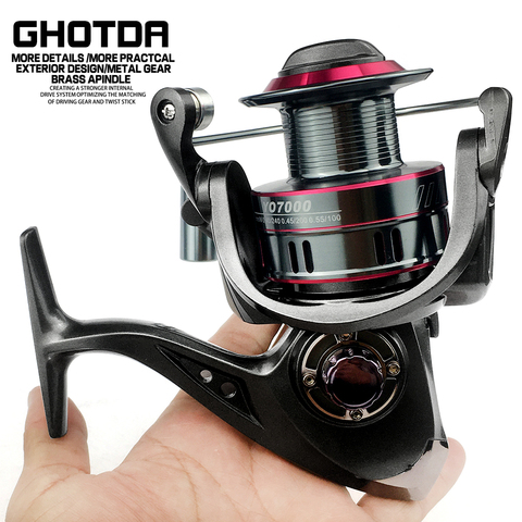 GHOTDA Spinning Fishing Reel Max Drag 12 kg 5.2:1 High Speed Metal Spool Coil Fishing Reel ► Photo 1/6