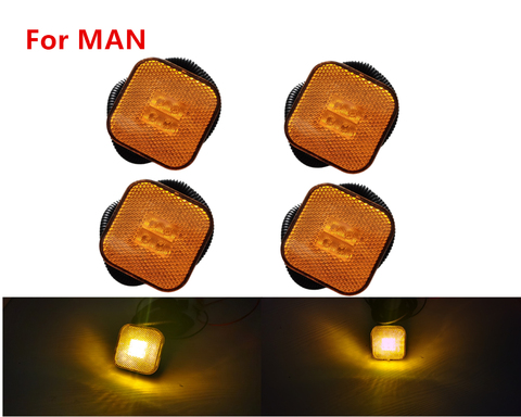 4x 2.4'' 24V LED side marker light for MAN Truck TGS/TGM Front Wheel Trims Fender Lamps OEM:81252606101 81252606096 81252606097 ► Photo 1/6