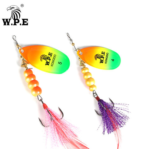 W.P.E NEW Spoon Lure 1pcs 13.5g/22g Spinner Lure Metal Fishing Tackle Hard Lure Wobblers CrankBaits Feather Hooks Carp Fishing ► Photo 1/6