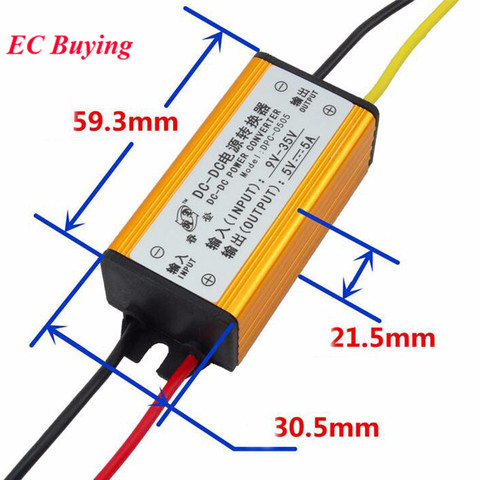 DC-DC 12V 24V to 5V 5A Buck Converter Voltage Regulator Step Down Power Supply Module Car/Vehicle LED 10-32V to 12-35V Step Up ► Photo 1/6