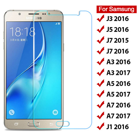 Tempered Glass For Samsung Galaxy J3 J5 J7 J1 2016 9H Screen Protector For Samsung A3 A5 A7 2017 Hard Protective Front Film ► Photo 1/6