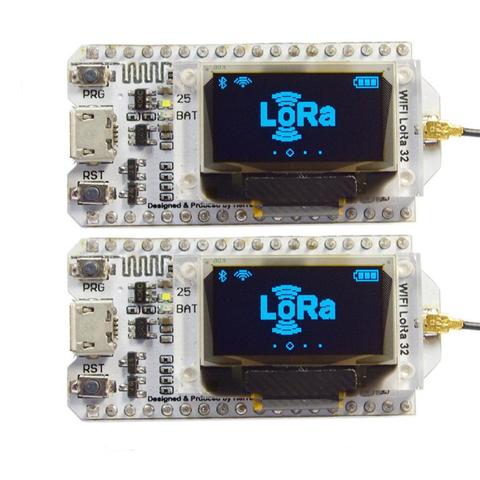 2Pcs 868MHz SX1276 ESP32 LoRa 0.96 Inch Blue OLED Display Bluetooth WIFI Lora Kit 32 Module IOT Development Board ► Photo 1/6