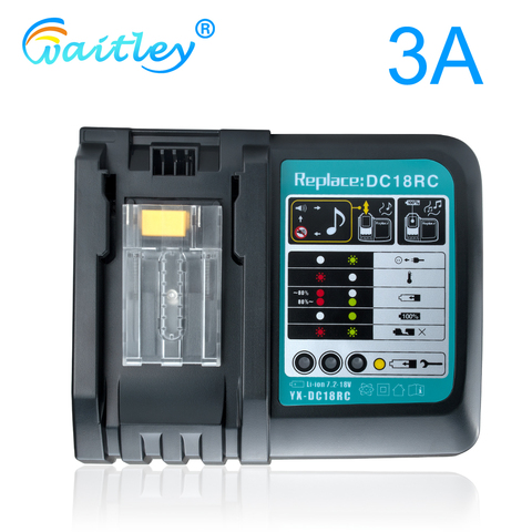 Battery Charger 3A Fast Charging Current For Makita 14.4V 18V 7.2V Tool Batterys Eu Plug 180W DC18RCT DC18RA 1290 BL1850 BL1860 ► Photo 1/6