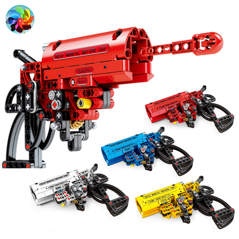 4Colors 156pcs Toy gun popgun Signal Gun Building Blocks Weapon Bricks Educational Shooting Toys for boy gift ► Photo 1/1