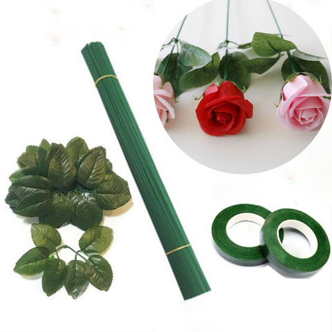 Artificial Flower Stem Iron Wire Stem Flower Head Accessory For Diy Handmade Plastic Rose Stem Flower Pole Wedding Decoration ► Photo 1/6