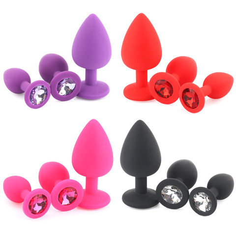 S/M/L Silicone Anal Butt Plug with Crystal Jewelry Erotic Goods Sex Toys Products for Adults Men Gay Women SM Couples Games Shop ► Photo 1/6