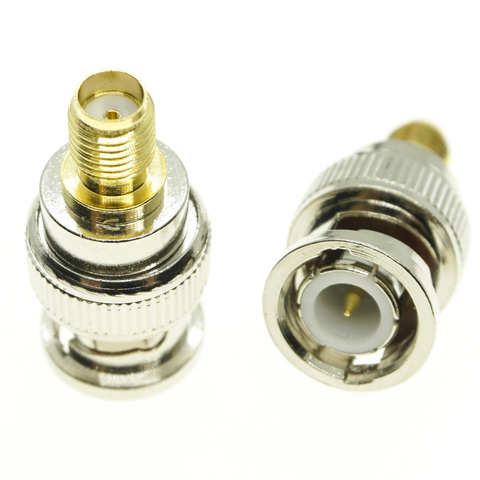 BNC To SMA Connector Socket Brooches Q9 BNC Male to SMA Female Plug Nickel Plated Brass Straight Coaxial RF Adapters ► Photo 1/5