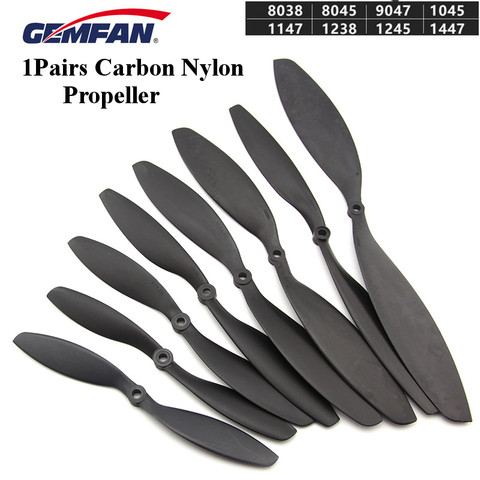 1Pair Gemfan Carbon Nylon CW/CCW Propeller Blades Prop 8038 8045 9047 1038 1045 1050 1147 1238 1245 1447 for RC Drone Quadcopter ► Photo 1/3