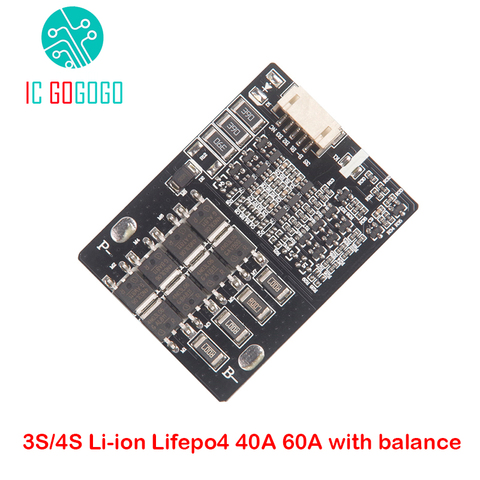 3S 4S 18650 Li-ion Lifepo4 Lipo Lithium Battery Protection Board 12V 40A 60A BMS PCB Balance for Motorcycle Drill Motor Starter ► Photo 1/4